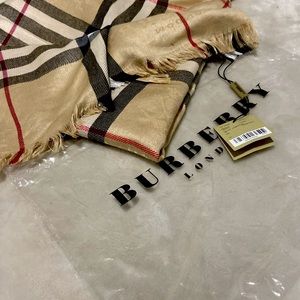 Burberry Lightweight Check Wool & Silk Scarf